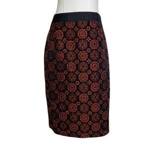 BODEN Women's Size 6R Red & Black Geometric lined Pencil Skirt